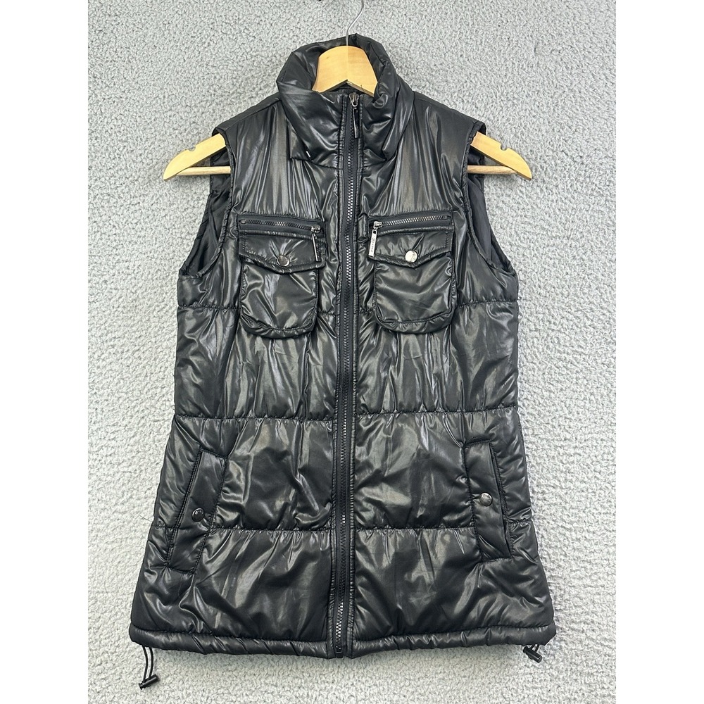 Aryeh Puffer Vest Womens Small Black Quilted Down Outdoor Vest Full Zip